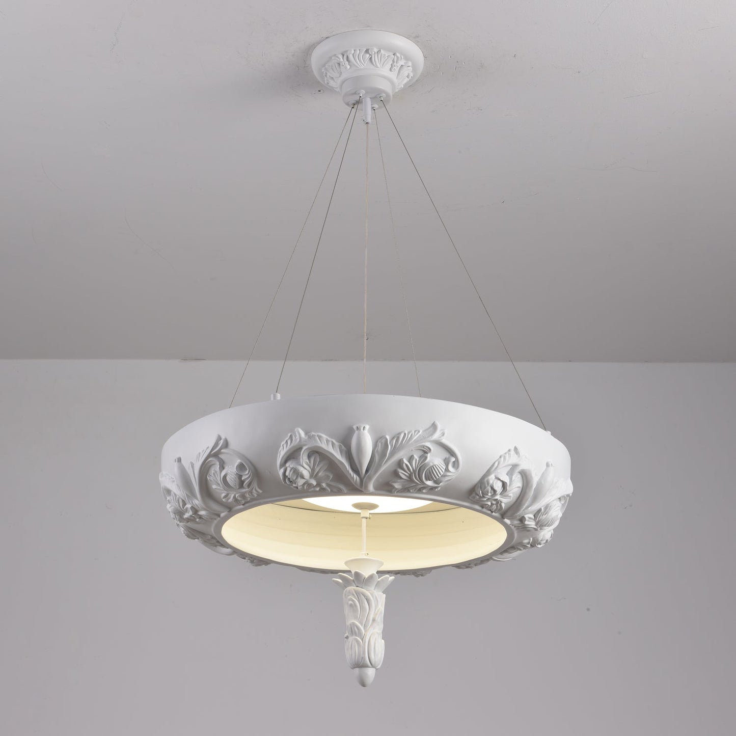 Elegant Artistic Carved Chandelier with Adjustable Brightness & Unique