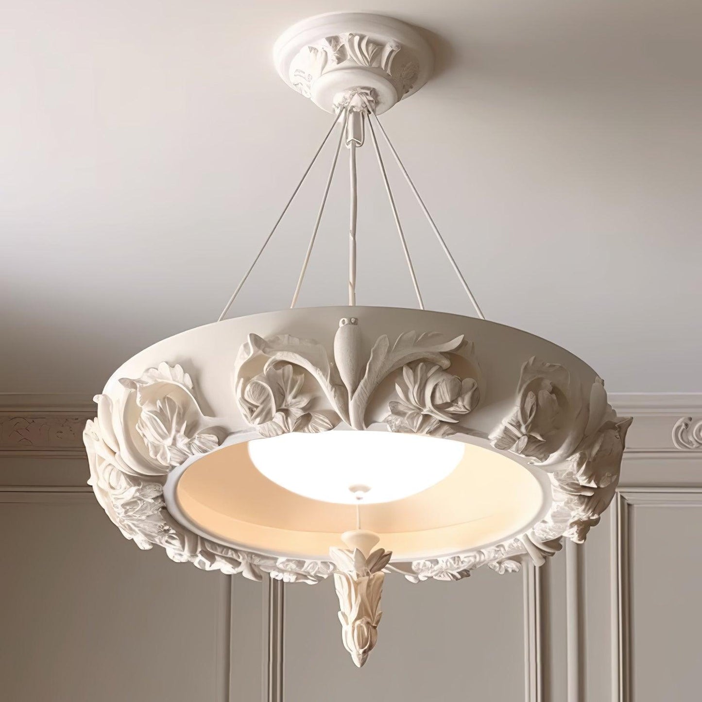 Elegant Artistic Carved Chandelier with Adjustable Brightness & Unique
