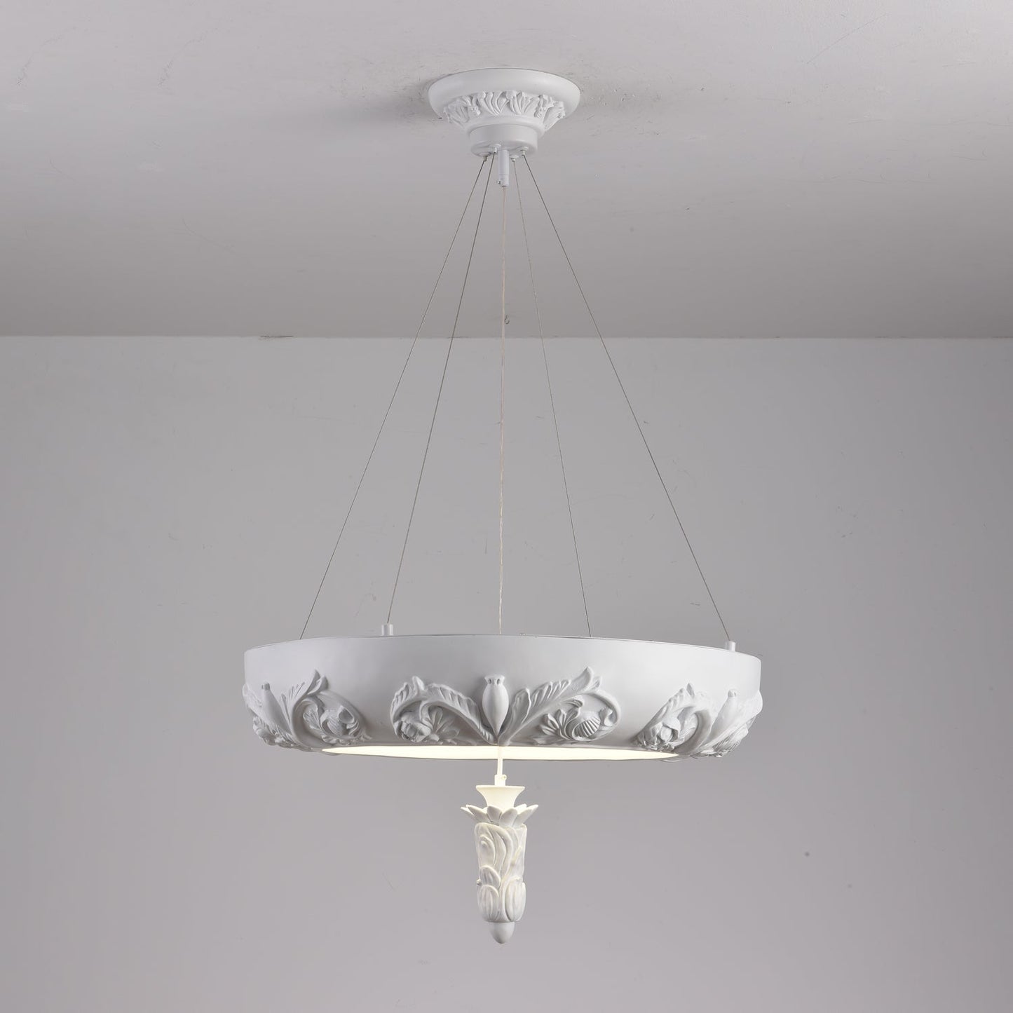 Elegant Artistic Carved Chandelier with Adjustable Brightness & Unique