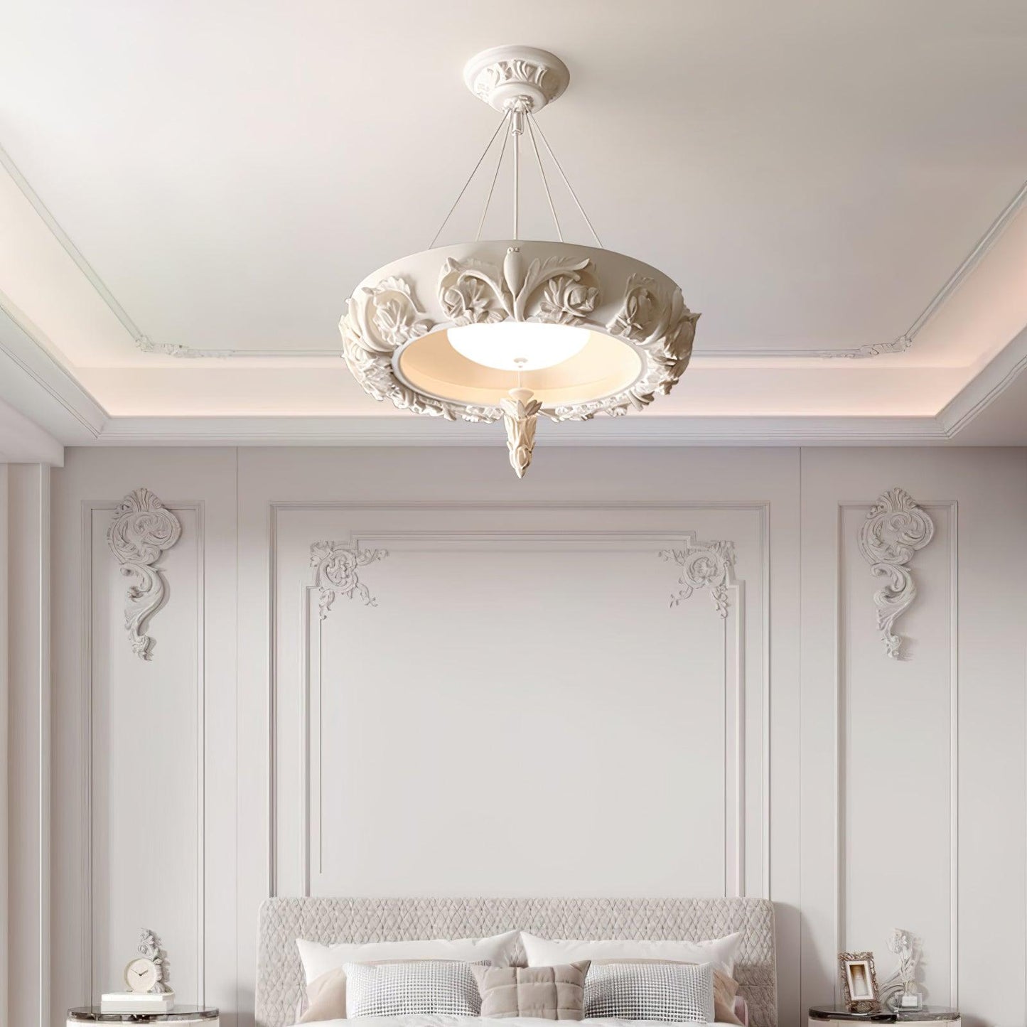 Elegant Artistic Carved Chandelier with Adjustable Brightness & Unique