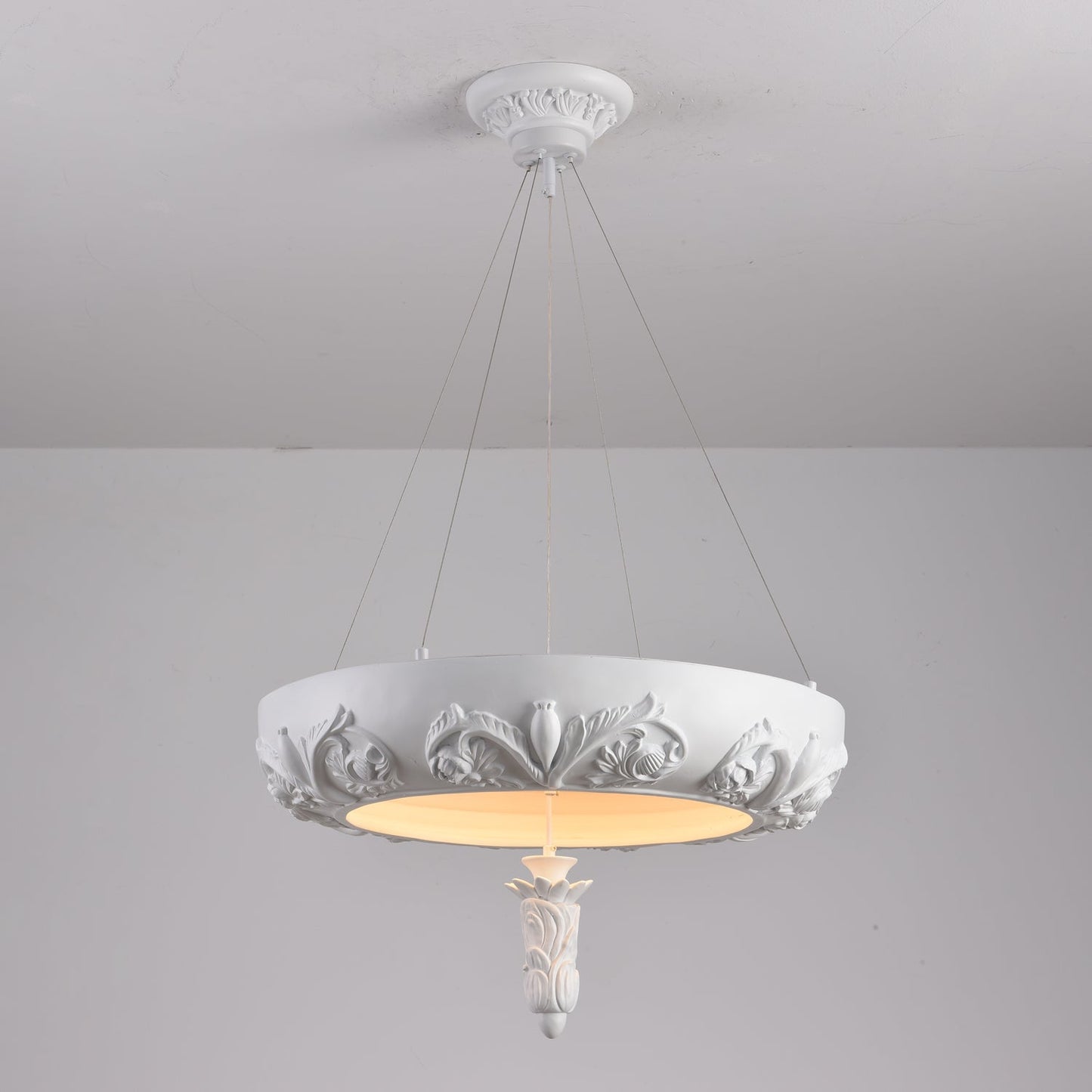 Elegant Artistic Carved Chandelier with Adjustable Brightness & Unique