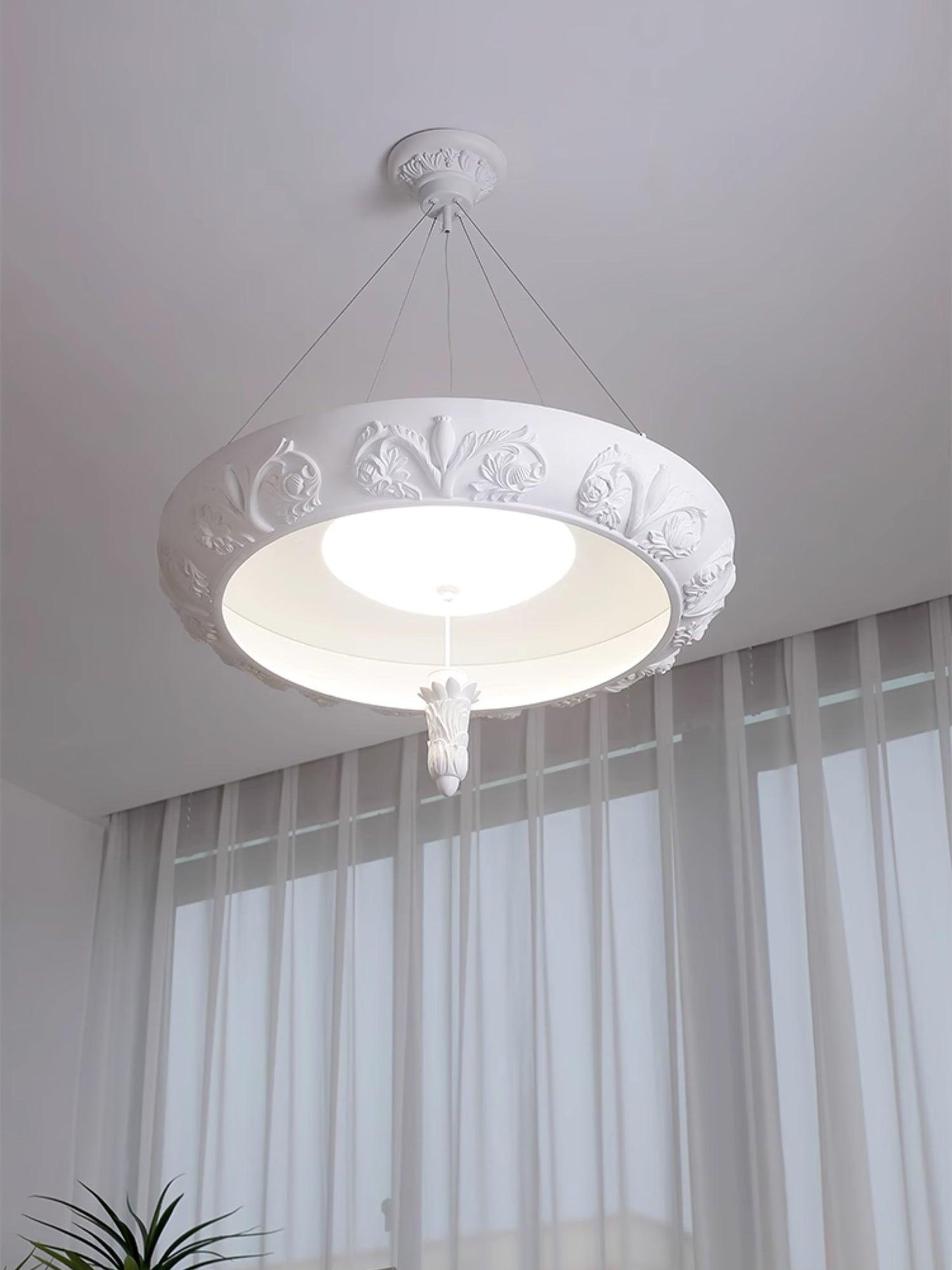Elegant Artistic Carved Chandelier with Adjustable Brightness & Unique