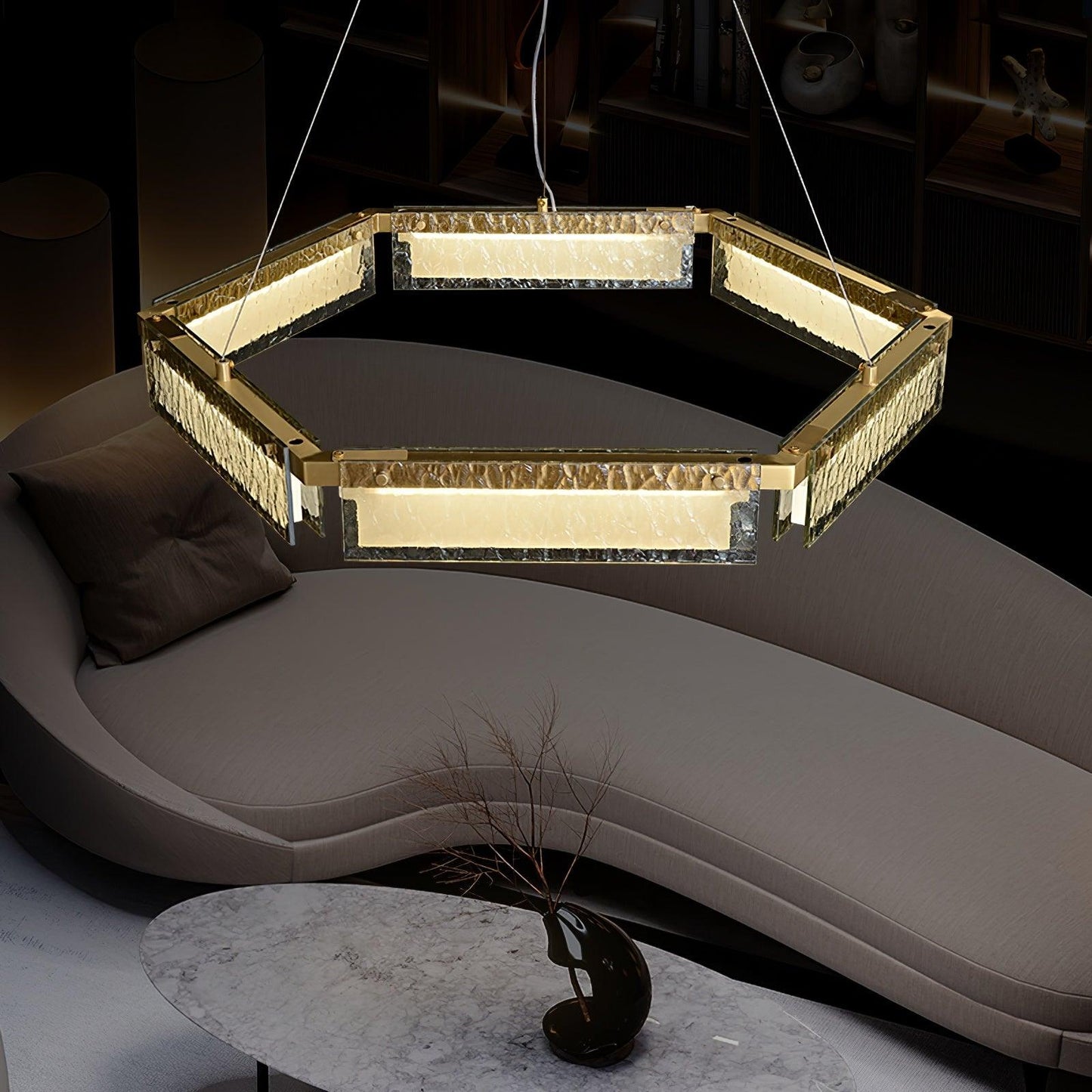 Modern LED Chandelier with Dimmable Brightness and Energy Efficiency
