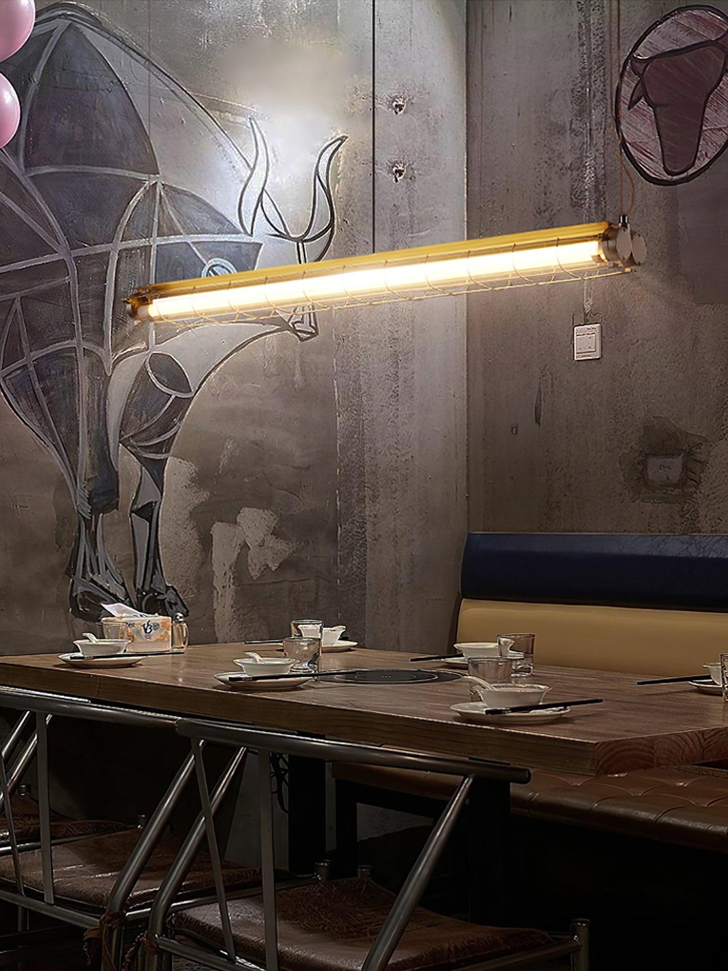 Artisan Glass Linearity Chandelier - Elegant Design with Dimmable LED