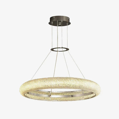 Asscher Ring Chandelier - Elegant Crystal Design with Adjustable Heigh
