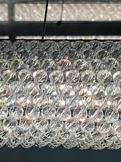 Asscher Ring Chandelier - Elegant Crystal Design with Adjustable Heigh