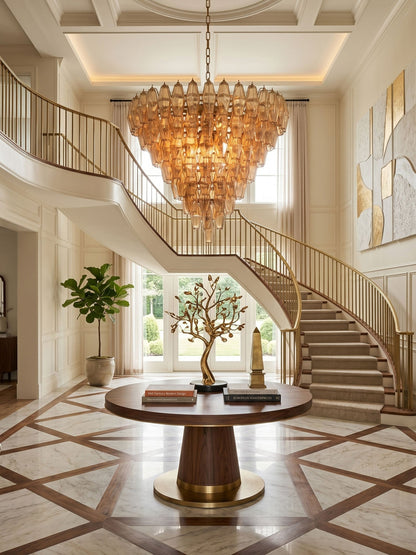 Asti Glass Chandelier - Elegant Design with Adjustable Height & Crysta