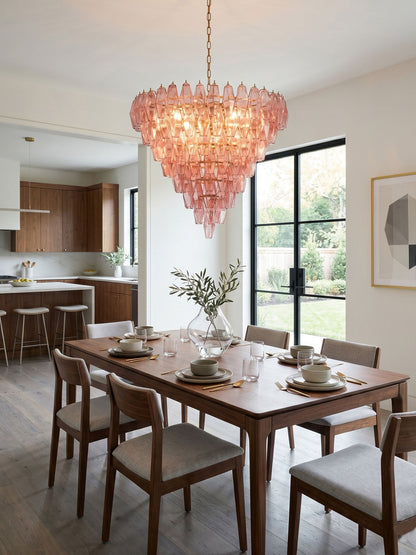 Asti Glass Chandelier - Elegant Design with Adjustable Height & Crysta