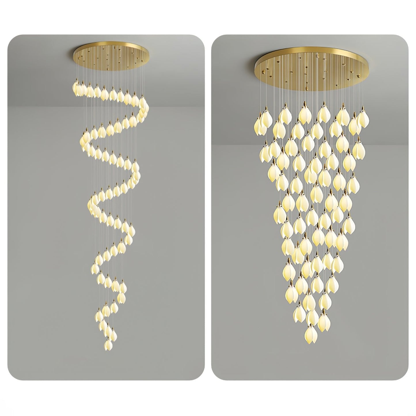 Astralis Bloom Stairs Chandelier - Elegant Design with Adjustable Heig