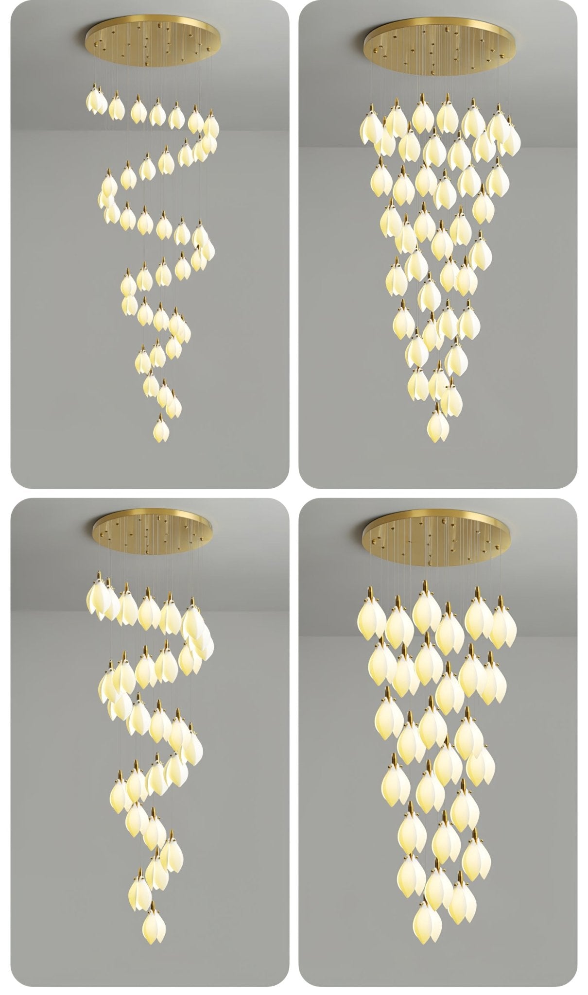 Astralis Bloom Stairs Chandelier - Elegant Design with Adjustable Heig