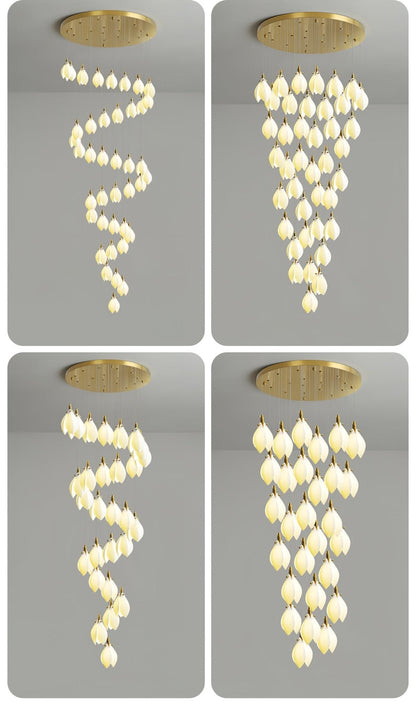 Astralis Bloom Stairs Chandelier - Elegant Design with Adjustable Heig