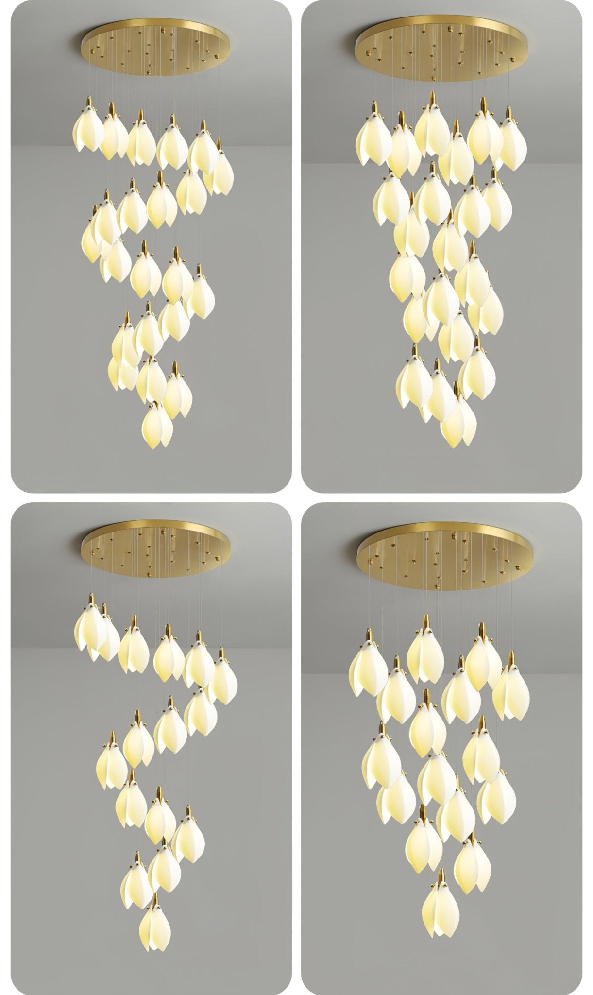 Astralis Bloom Stairs Chandelier - Elegant Design with Adjustable Heig