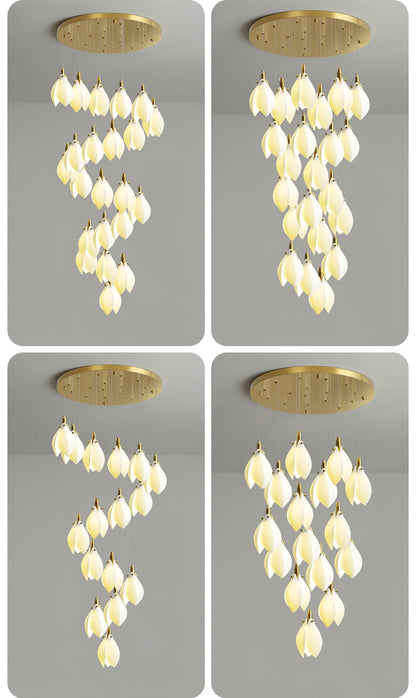Astralis Bloom Stairs Chandelier - Elegant Design with Adjustable Heig