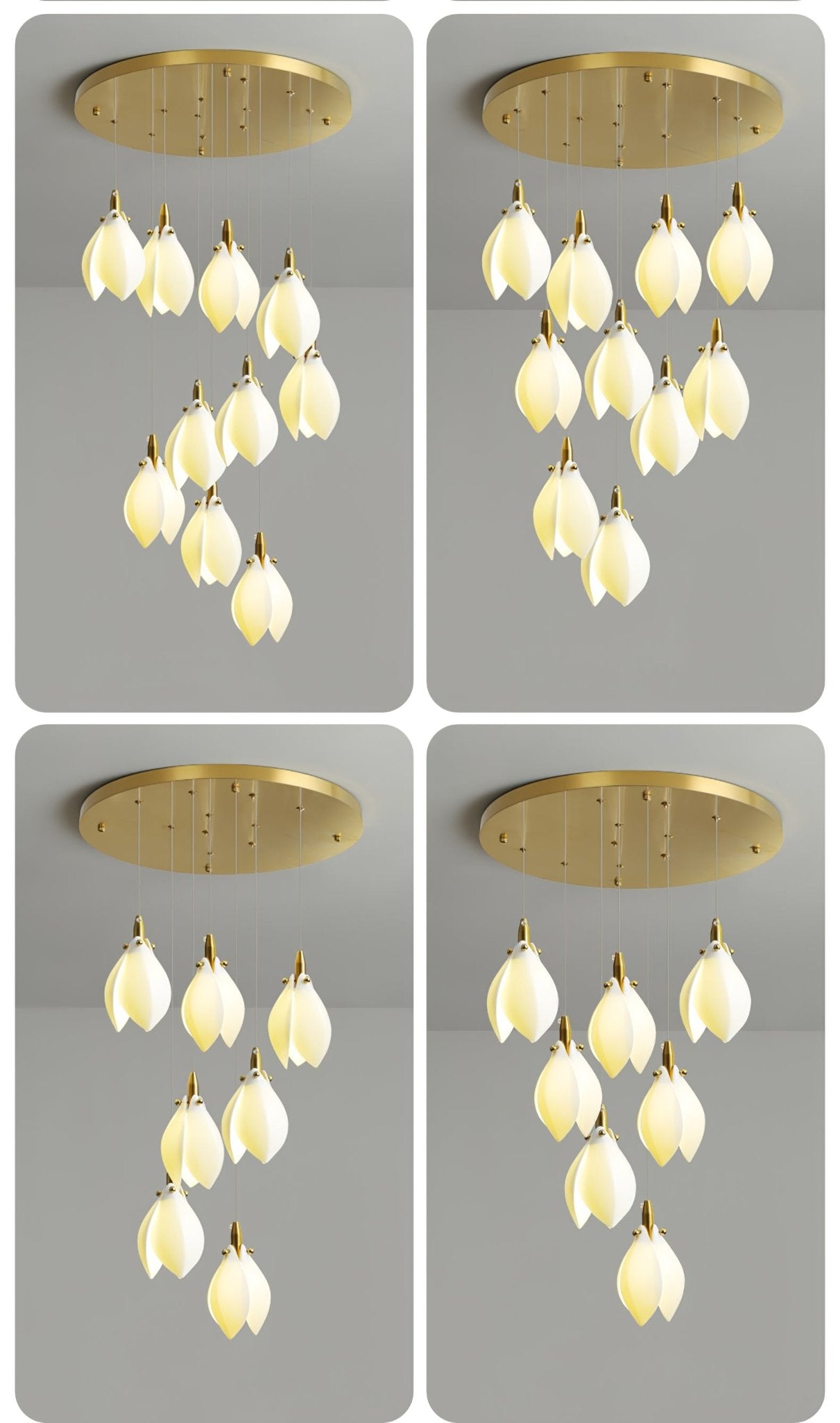 Astralis Bloom Stairs Chandelier - Elegant Design with Adjustable Heig