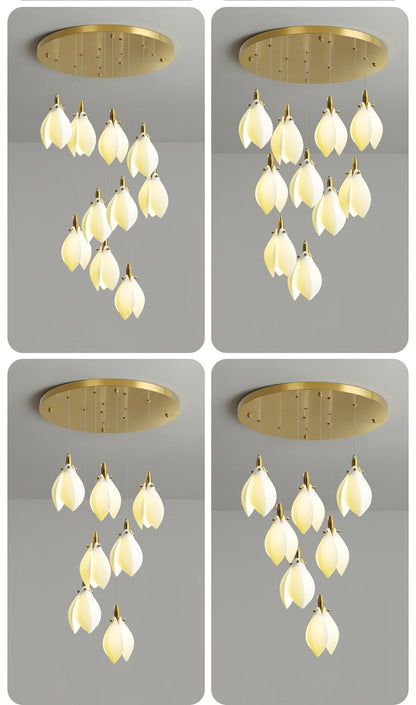 Astralis Bloom Stairs Chandelier - Elegant Design with Adjustable Heig