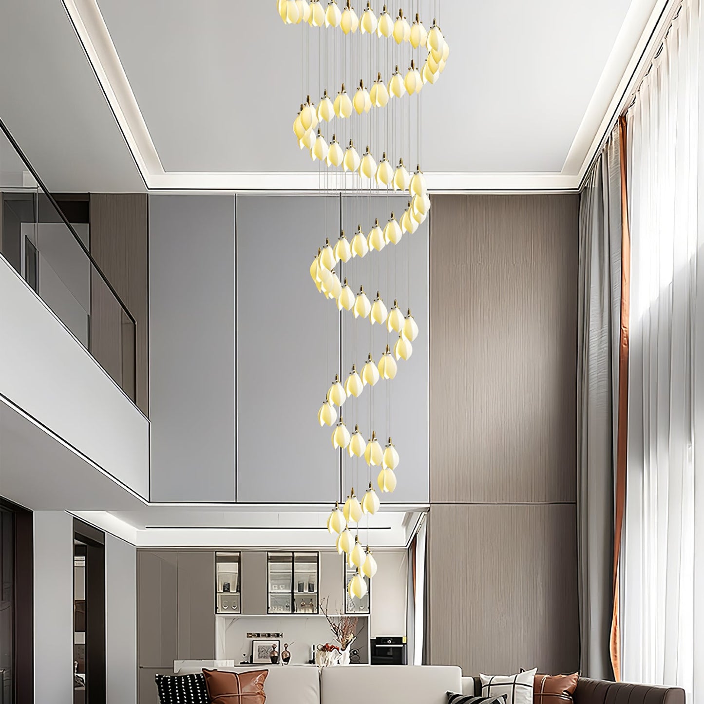 Astralis Bloom Stairs Chandelier - Elegant Design with Adjustable Heig