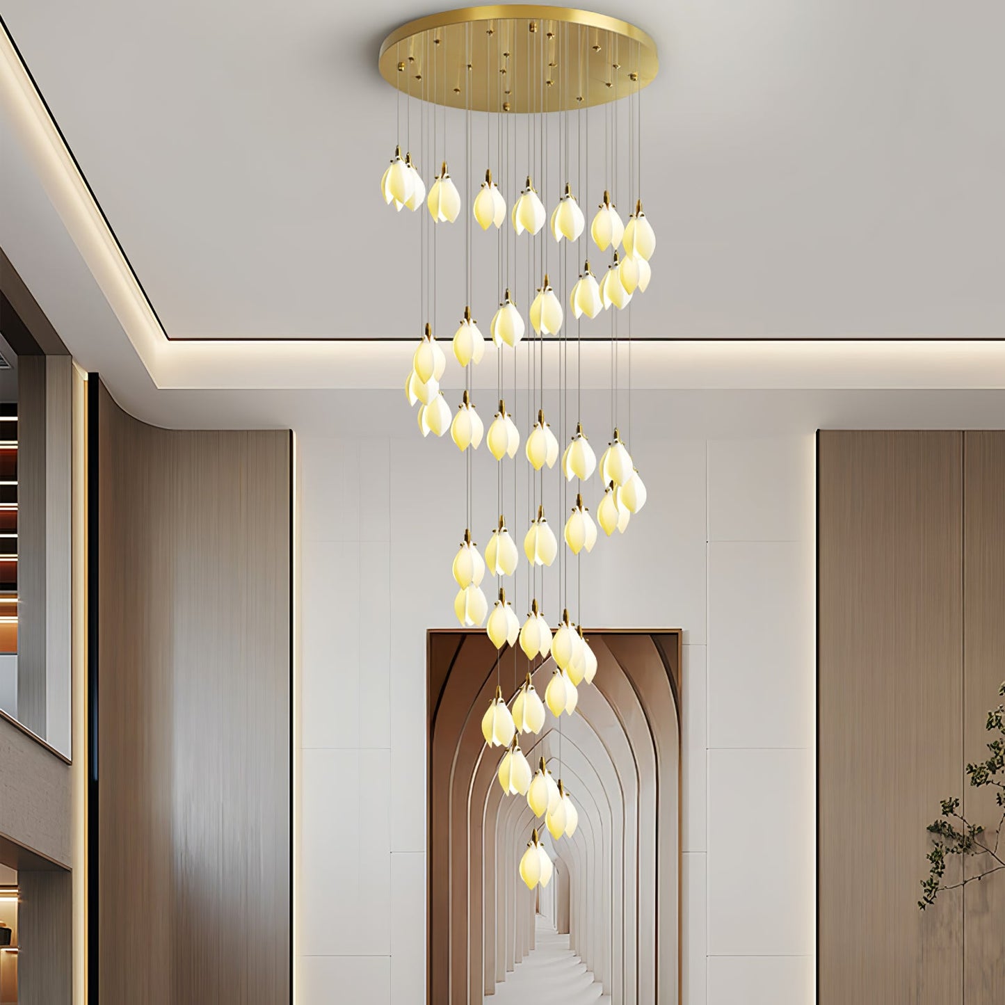Astralis Bloom Stairs Chandelier - Elegant Design with Adjustable Heig