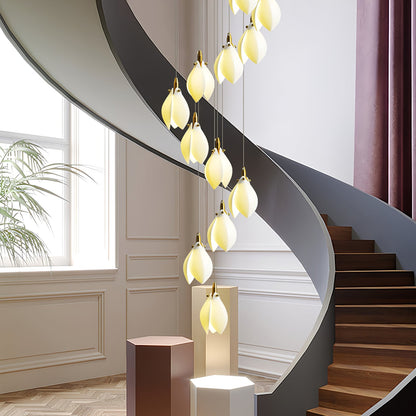 Astralis Bloom Stairs Chandelier - Elegant Design with Adjustable Heig