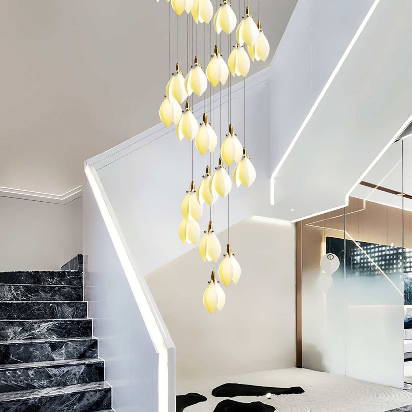 Astralis Bloom Stairs Chandelier - Elegant Design with Adjustable Heig