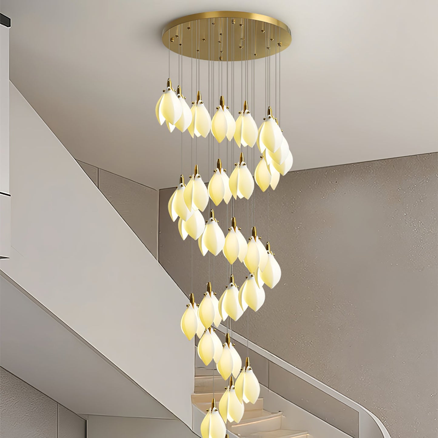 Astralis Bloom Stairs Chandelier - Elegant Design with Adjustable Heig