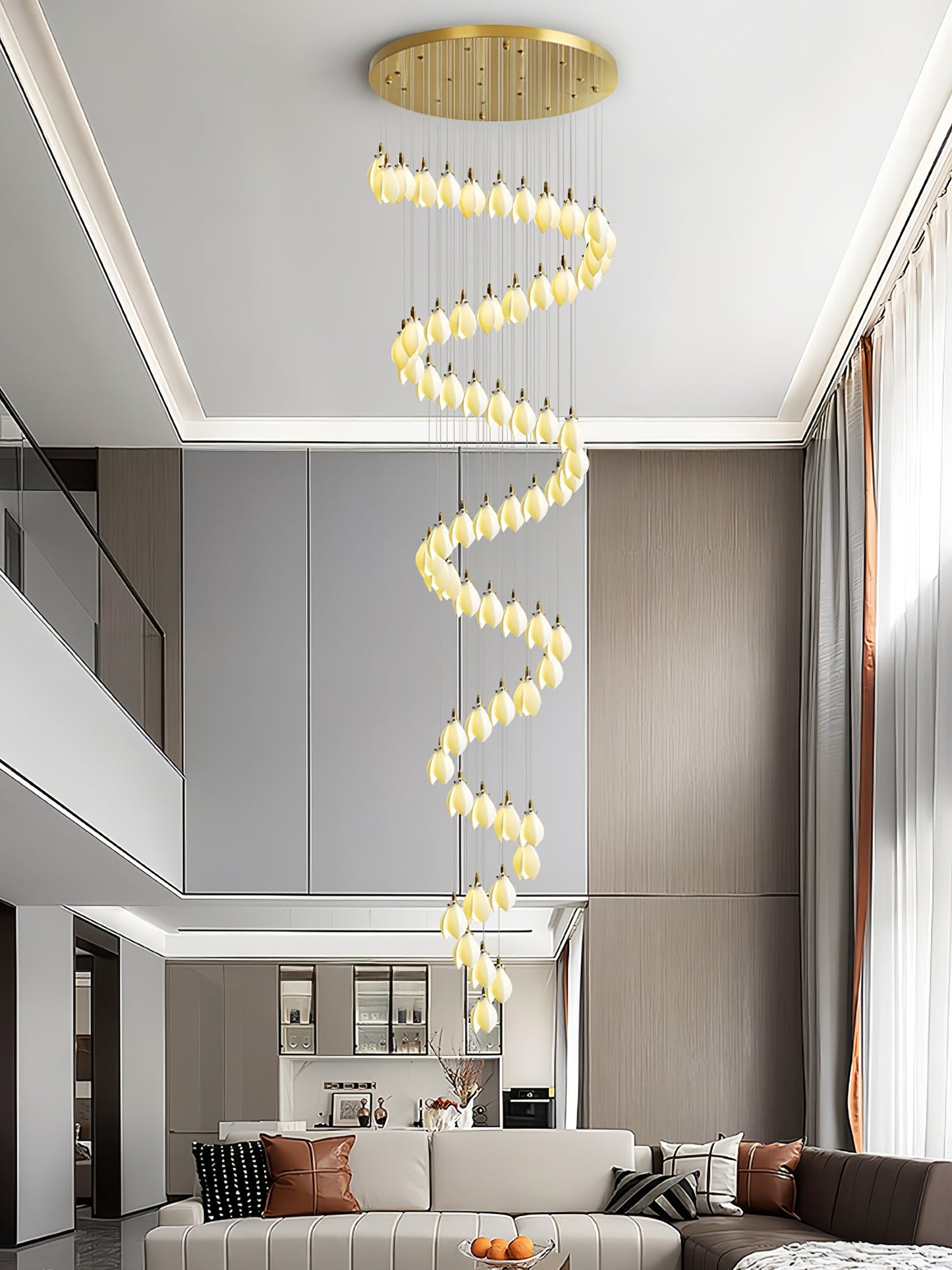 Astralis Bloom Stairs Chandelier - Elegant Design with Adjustable Heig