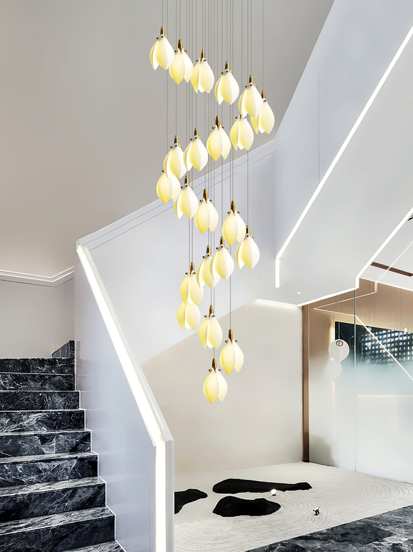 Astralis Bloom Stairs Chandelier - Elegant Design with Adjustable Heig