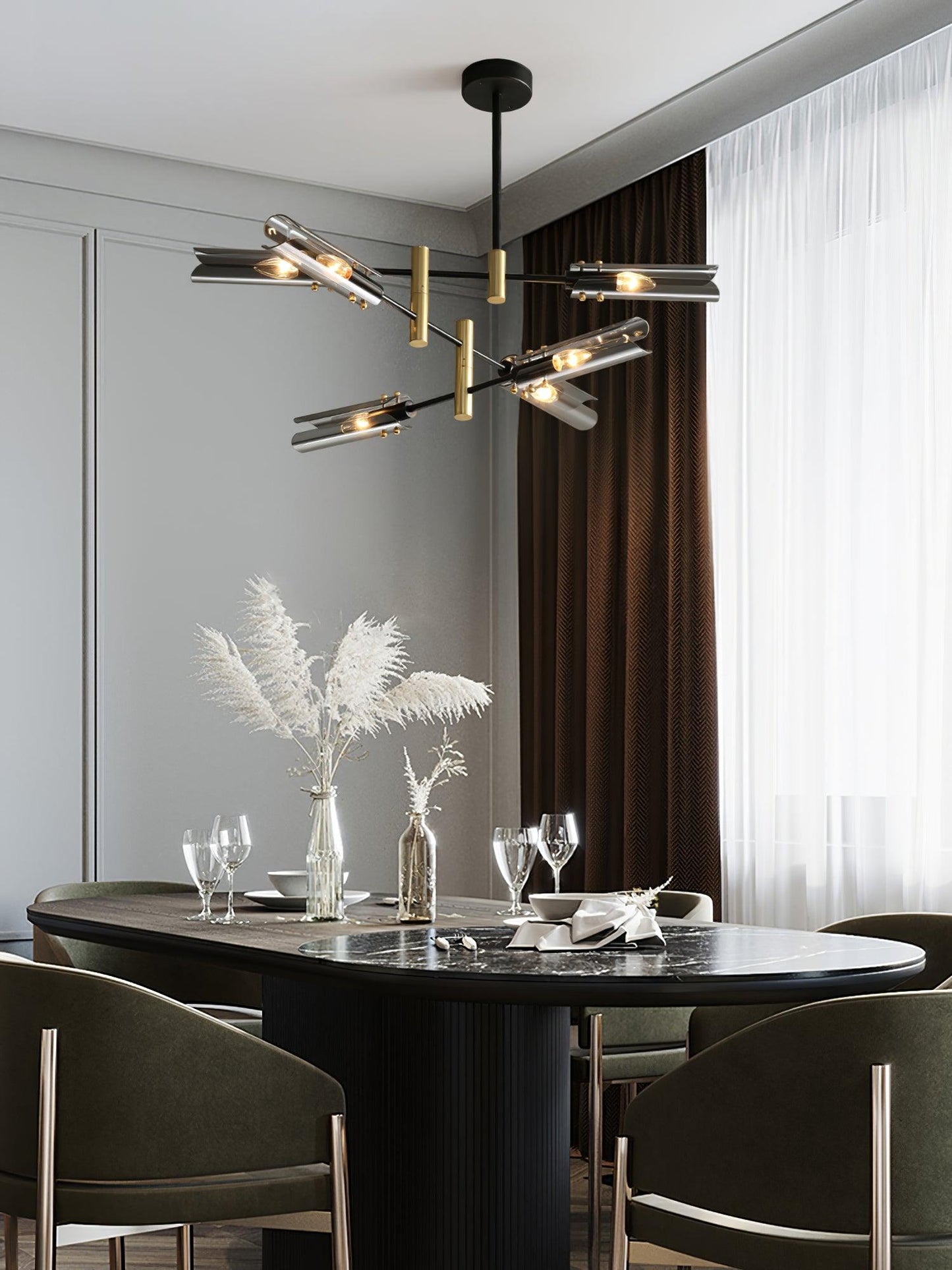Astrid Double Chandelier - Elegant Design with Adjustable Height & LED