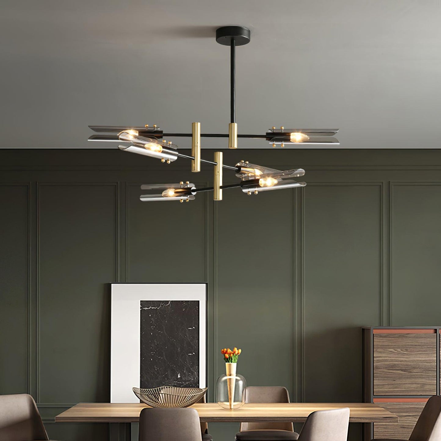 Astrid Double Chandelier - Elegant Design with Adjustable Height & LED