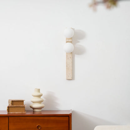 Asymmetrical Travertine Wall Sconce - Elegant Design & Soft Ambient Li