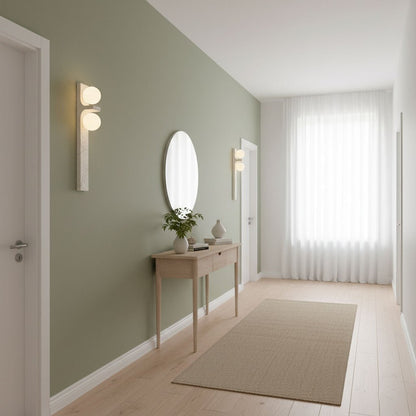 Asymmetrical Travertine Wall Sconce - Elegant Design & Soft Ambient Li