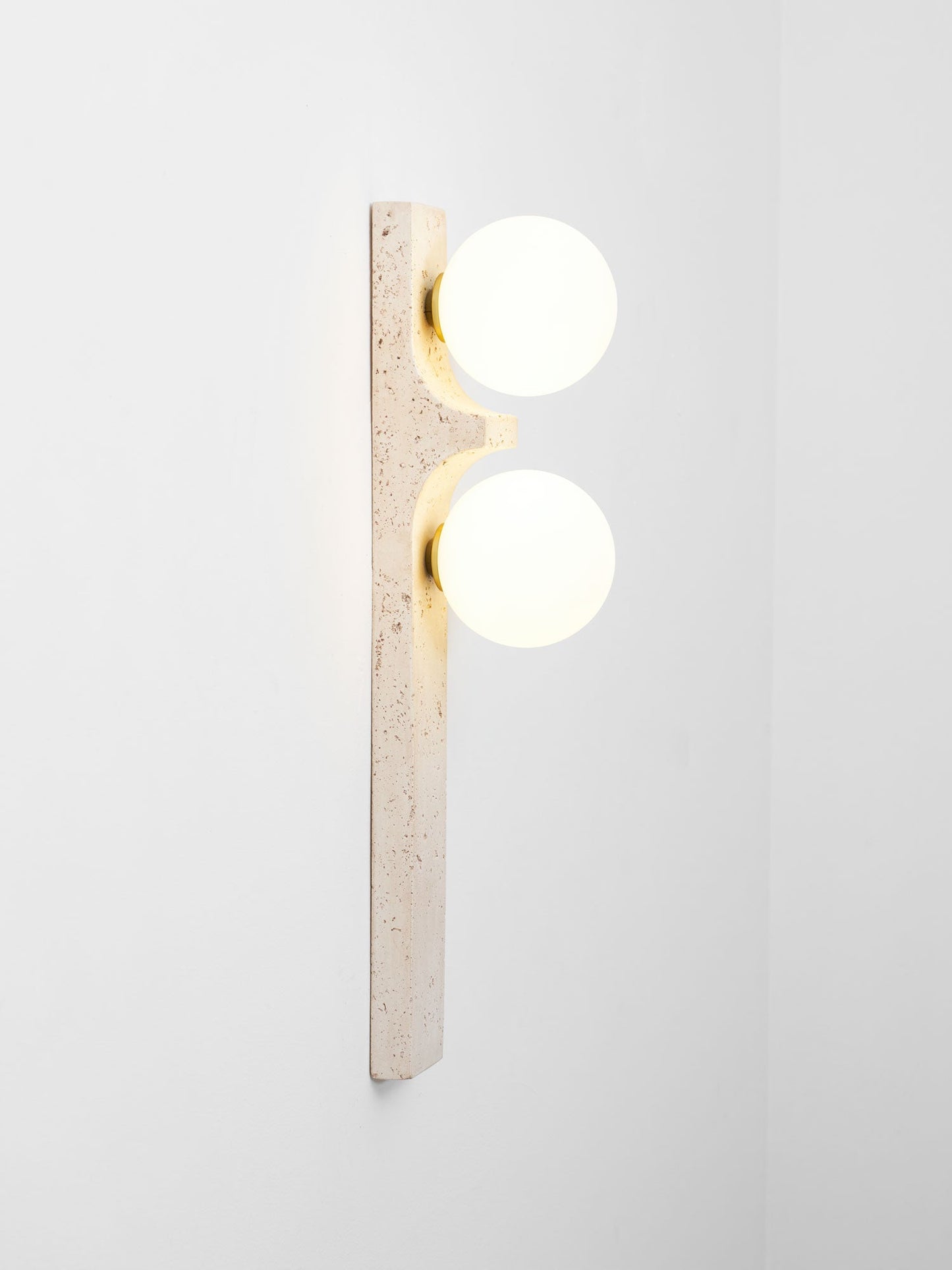 Asymmetrical Travertine Wall Sconce - Elegant Design & Soft Ambient Li