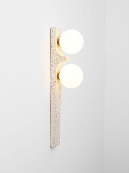Asymmetrical Travertine Wall Sconce - Elegant Design & Soft Ambient Li
