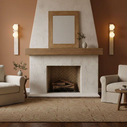 Asymmetrical Travertine Wall Sconce - Elegant Design & Soft Ambient Li