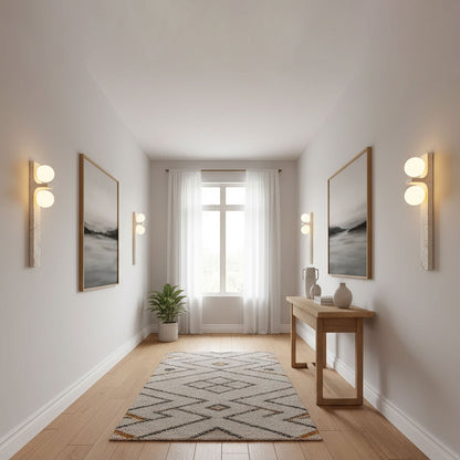 Asymmetrical Travertine Wall Sconce - Elegant Design & Soft Ambient Li