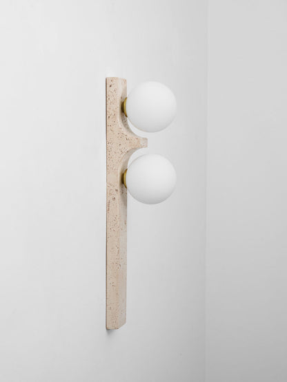 Asymmetrical Travertine Wall Sconce - Elegant Design & Soft Ambient Li