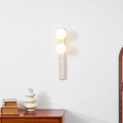 Asymmetrical Travertine Wall Sconce - Elegant Design & Soft Ambient Li