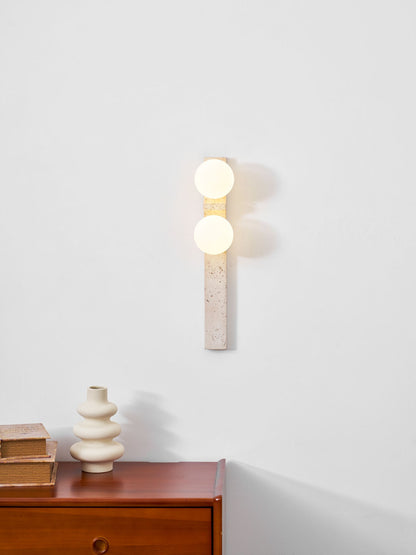 Asymmetrical Travertine Wall Sconce - Elegant Design & Soft Ambient Li