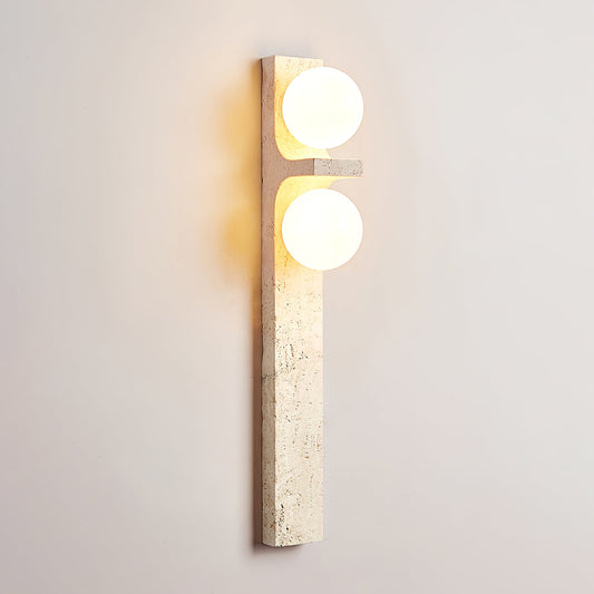 Asymmetrical Travertine Wall Sconce - Elegant Design & Soft Ambient Li