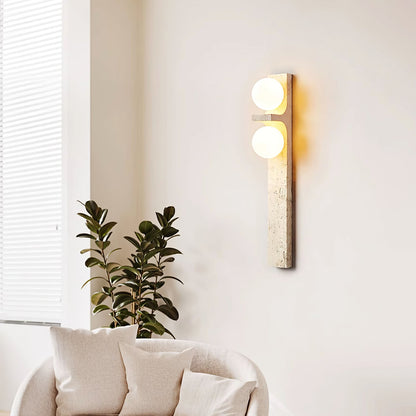 Asymmetrical Travertine Wall Sconce - Elegant Design & Soft Ambient Li
