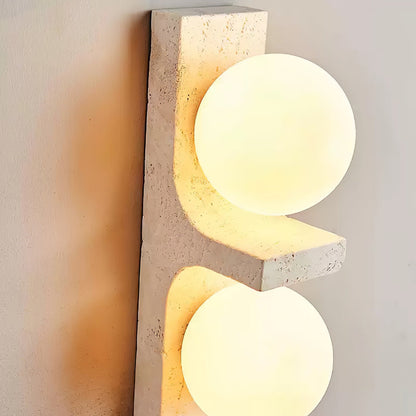 Asymmetrical Travertine Wall Sconce - Elegant Design & Soft Ambient Li
