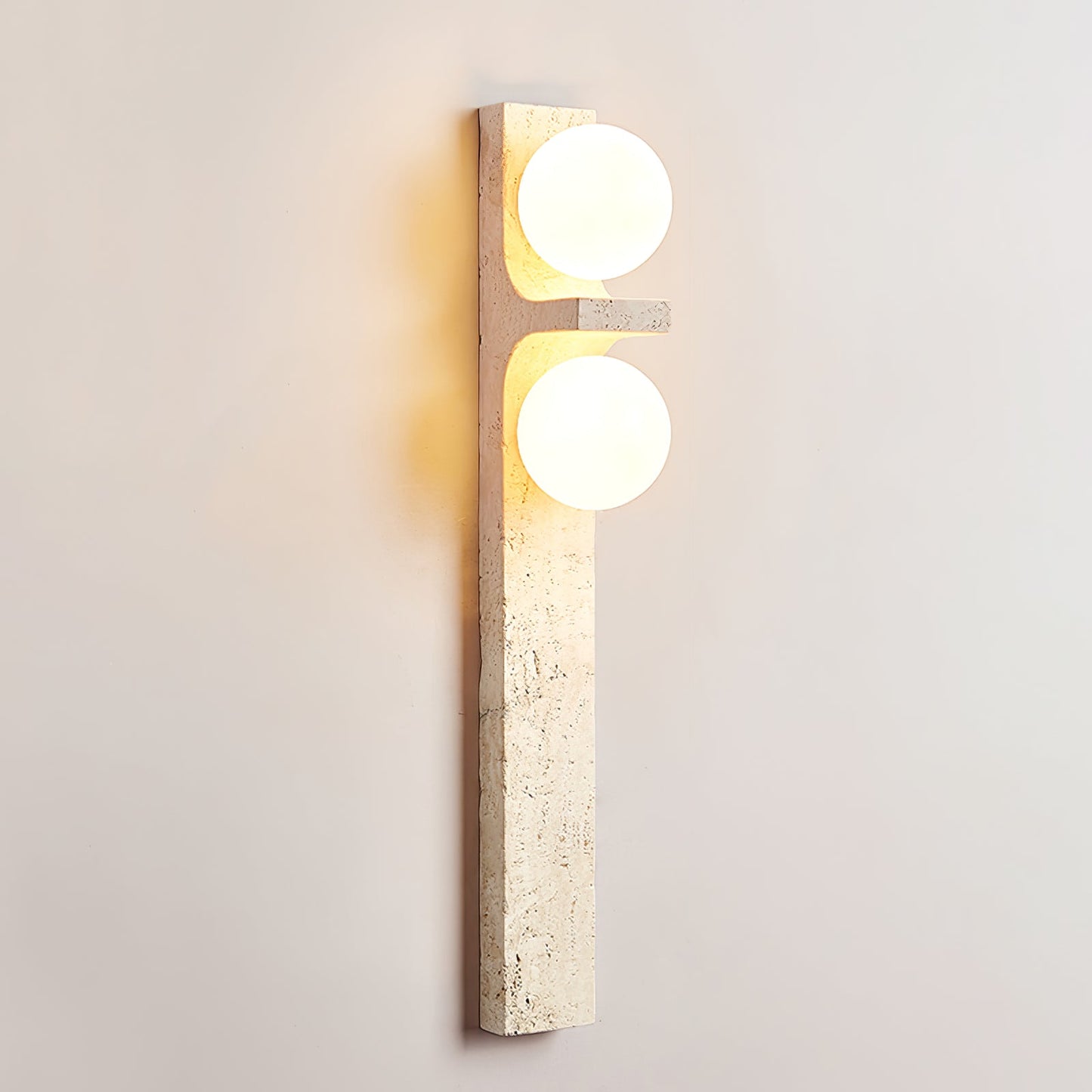 Asymmetrical Travertine Wall Sconce - Elegant Design & Soft Ambient Li