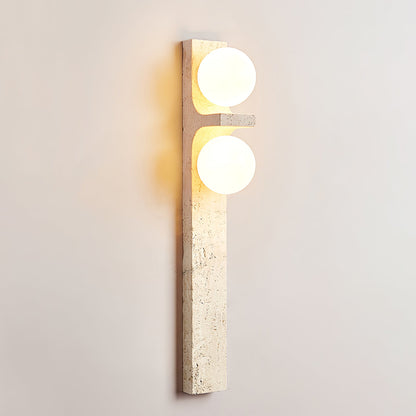 Asymmetrical Travertine Wall Sconce - Elegant Design & Soft Ambient Li