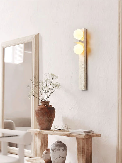 Asymmetrical Travertine Wall Sconce - Elegant Design & Soft Ambient Li