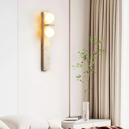 Asymmetrical Travertine Wall Sconce - Elegant Design & Soft Ambient Li