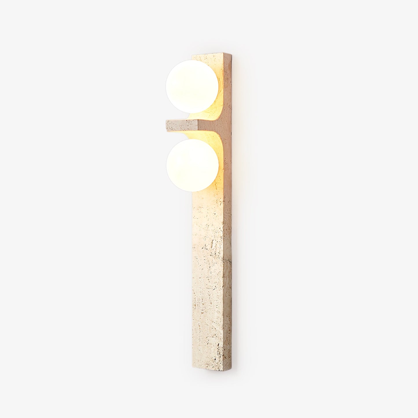 Asymmetrical Travertine Wall Sconce - Elegant Design & Soft Ambient Li