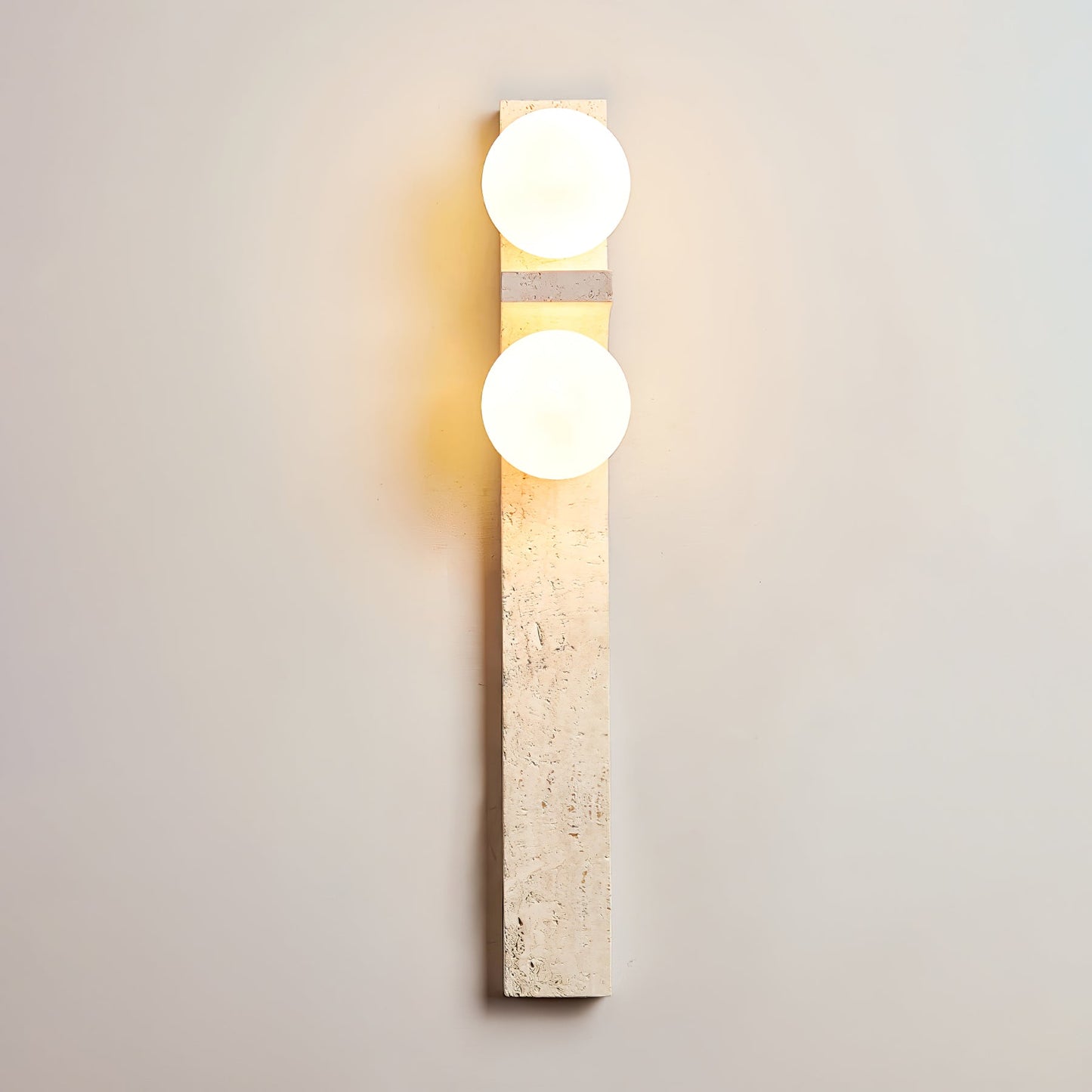 Asymmetrical Travertine Wall Sconce - Elegant Design & Soft Ambient Li