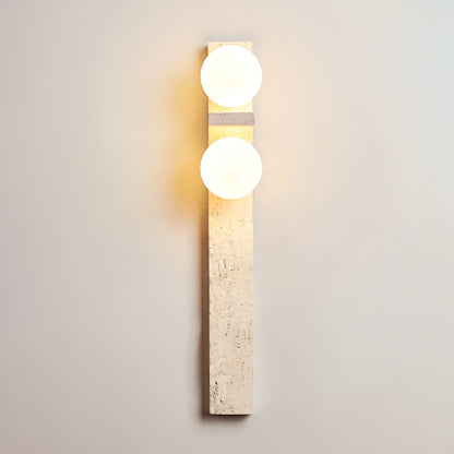 Asymmetrical Travertine Wall Sconce - Elegant Design & Soft Ambient Li