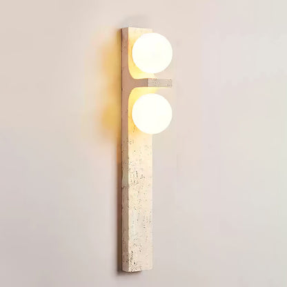 Asymmetrical Travertine Wall Sconce - Elegant Design & Soft Ambient Li
