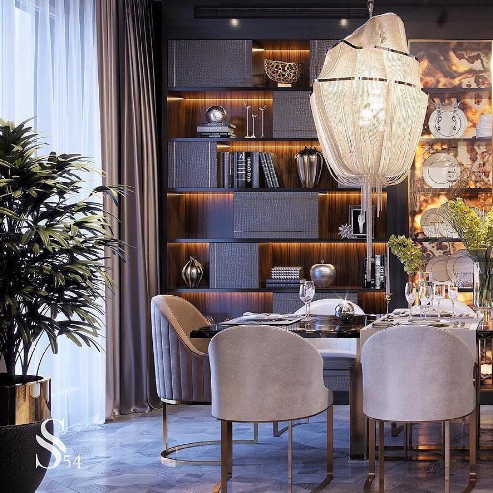 Elegant Shimmering Chandelier with Adjustable Height & Crystal Accents