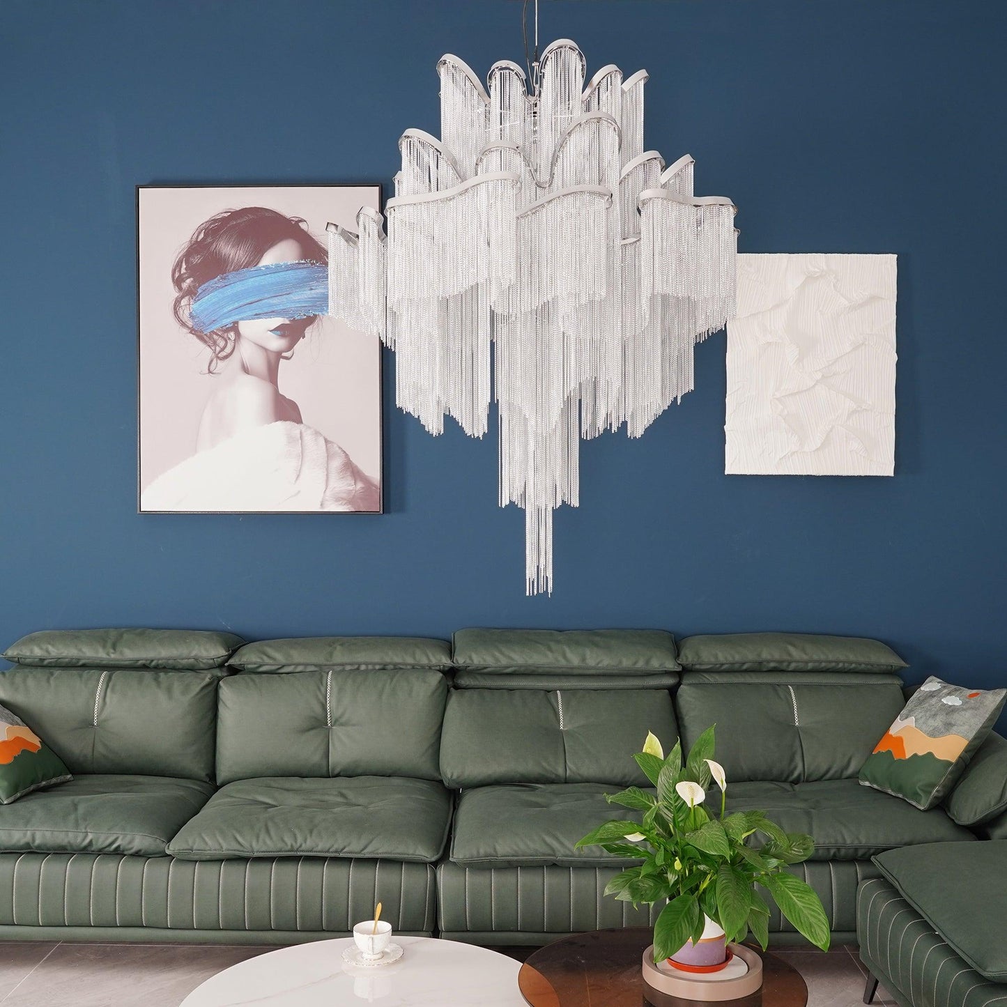 Stream Chain Chandelier - Modern Design with Adjustable Length & LED L